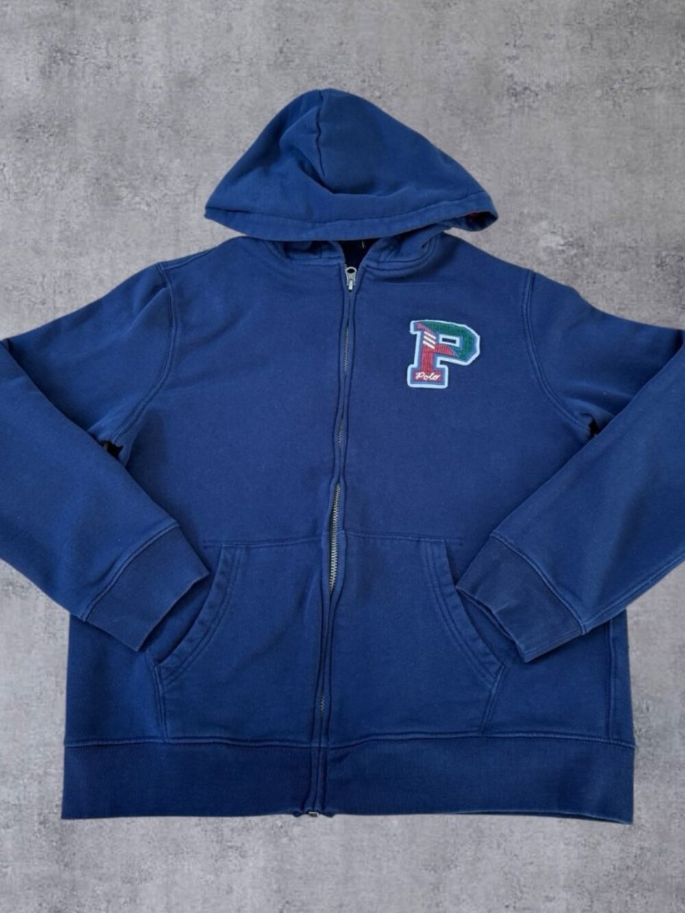 Polo Ralph Lauren Hoodie Youth M Navy Full Zip P Patch